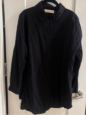 Natalie Martin oversized black button down shirt
